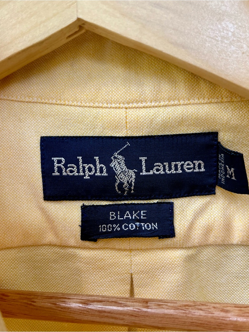 Ralph Lauren Vintage Blake Butter Yellow Oxford Button Down Shirt (100% Cotton) - Picture 6 of 8
